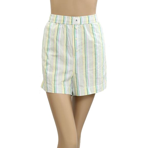 By Anthropologie The Wren Boxer Shorts Striped Printed Pull-on Cotton M 281670 - Picture 9 of 13